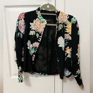 Zara floral bomber jacket